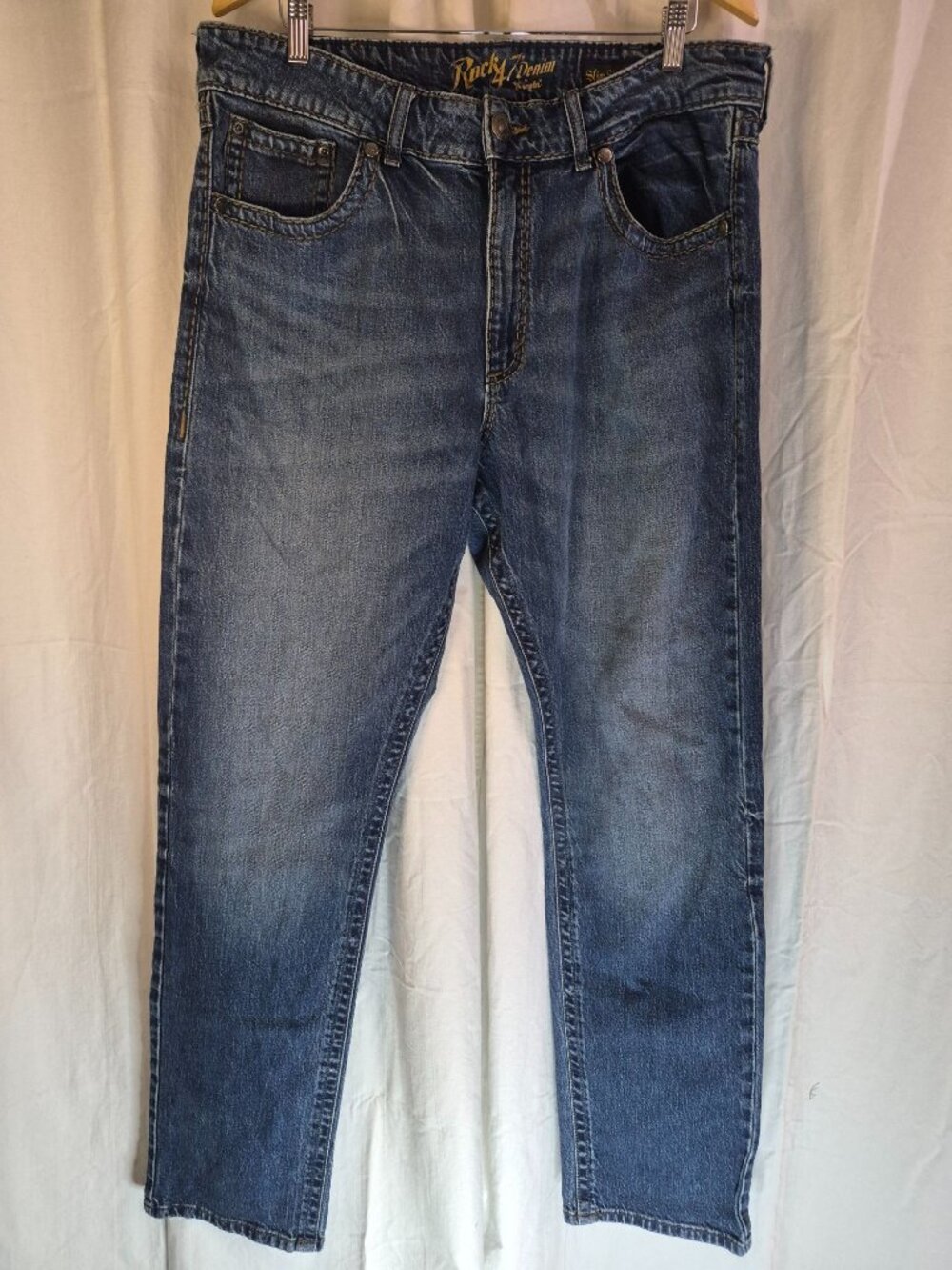 Rock 47 by Wrangler 38x36 Slim Slight MW Cowboy Biker Outdoor Casual Stretch Jea